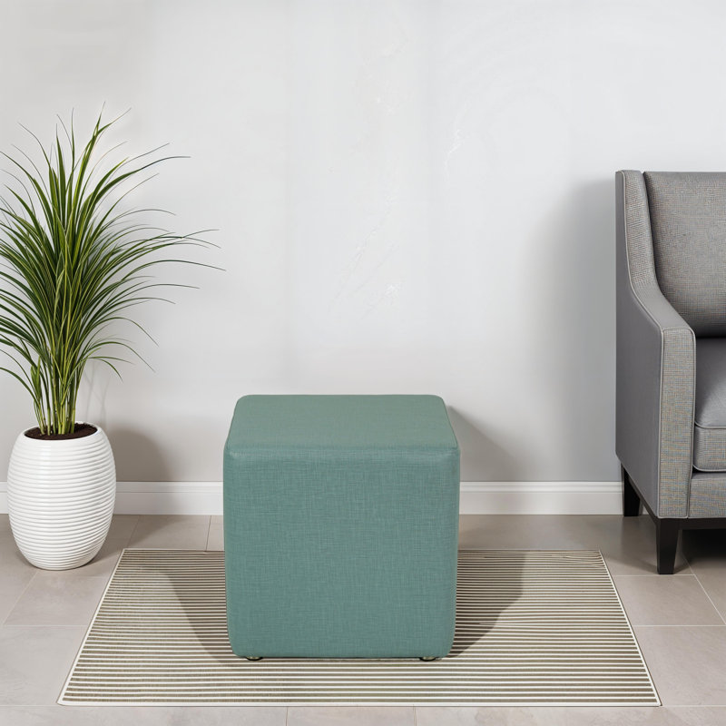 Pro Series Upholstered Square Ottoman 18" Height, Aqua