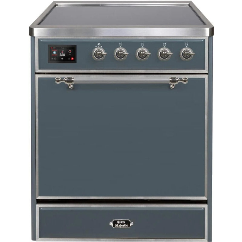 ILVE Majestic II 30 in Induction Range, Blue Gray/Chrome