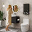 Bathroom Cabinet With Adjustable Shelves, Wall Mounted Storage Rack With Open Shelf, Kitchen, Black