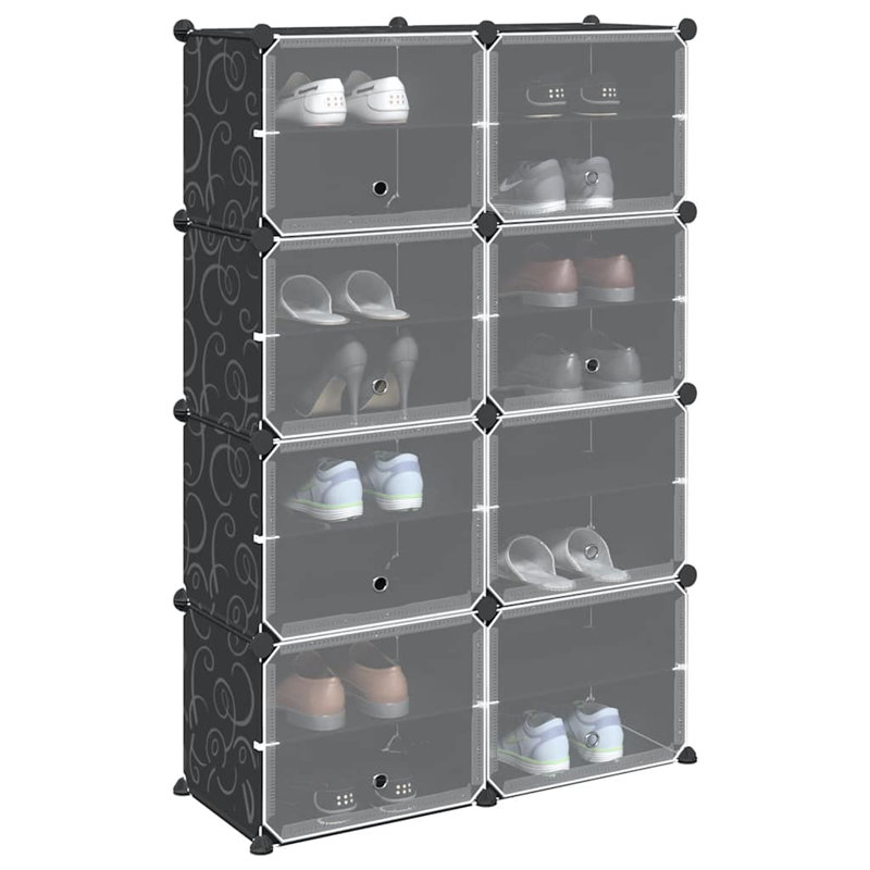 vidaXL Storage Cube Organizer Black Polypropylene Medium Modular