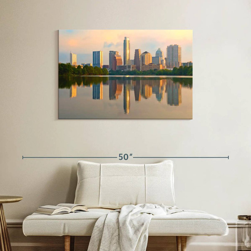 Austin Skyline Reflection, 26" H x 39" W