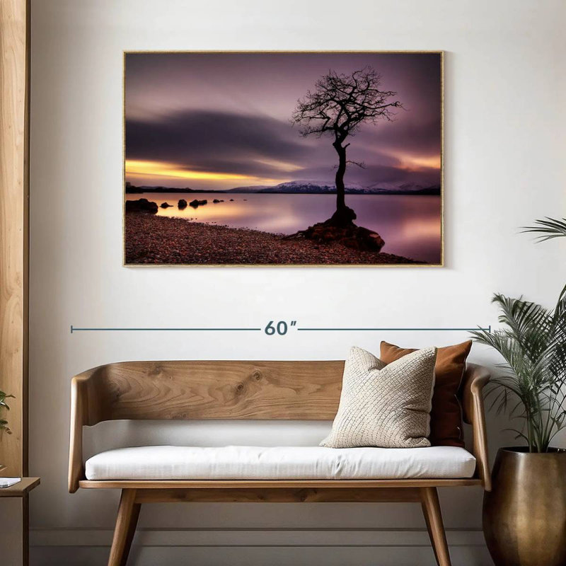 Arbre Loch Lomond, Cadre flottant en bois naturel, 46 po x 31 po