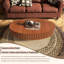Table basse ovale fabriquée à la main avec relief et piédestal-1584073177