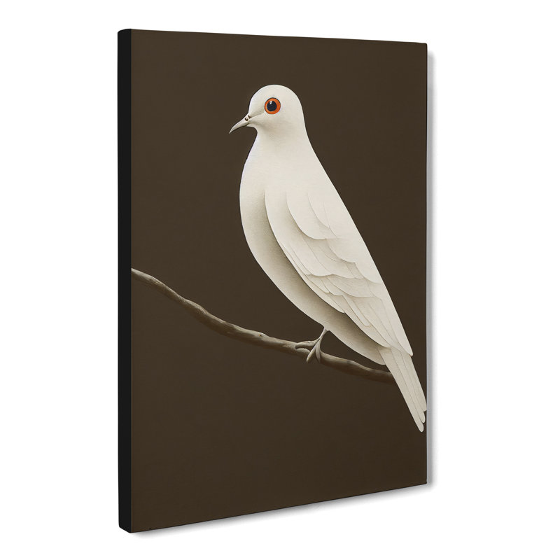 Ardi Dove Bird Resting - Wall Art, 50cm H x 35cm W x 3cm D, Canvas