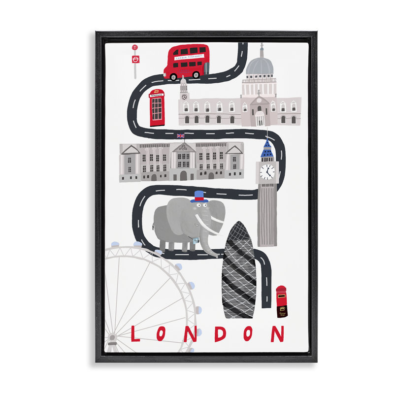 Cadre flottant London City, par Carla Daly, Cadre flottant noir de jais, H 25 po x l 17 po