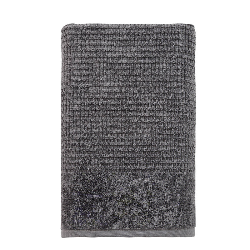 Earline Turkish Cotton Midweight Bath Towel, Gray