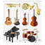 Ensemble de rideau de douche et crochets Music-44240559