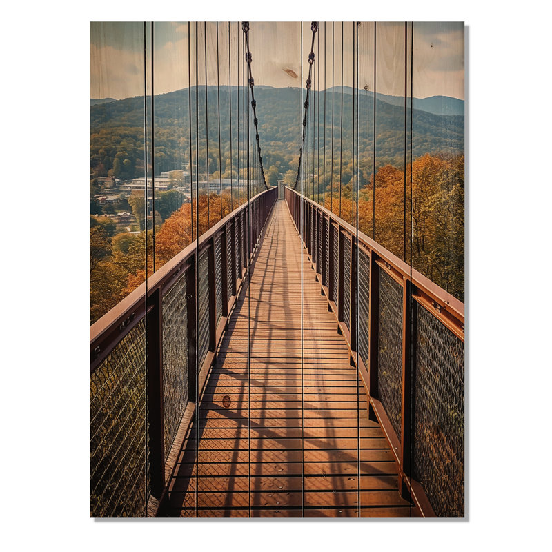 Yarra Gatlinburg Skybridge, Tennessee, impression sur bois, H 32 po x l 24 po x P 0,78 po
