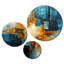 Gold Teal Abstract Fractal Collage Reflections II Abstract Wall Decor on Metal