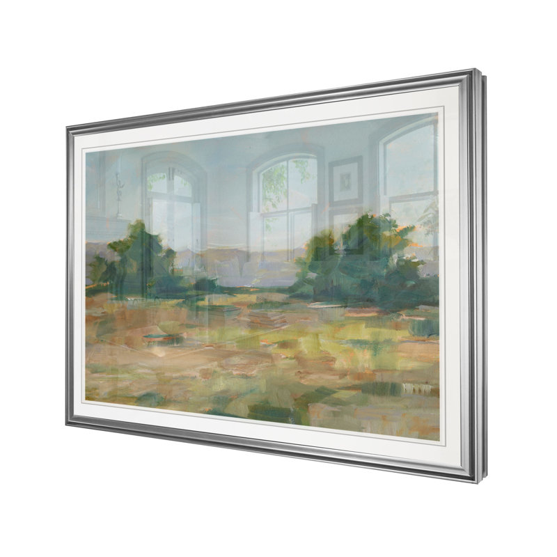 «Green Valley III», reproduction, H 26 po x l 36 po x P 1,5 po, Cadre argenté