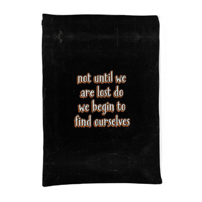 Not Until We Are Lost Do We Begin to Find Ourselves — Aged Linen Texture — Portrait Woven Wall Tapestry