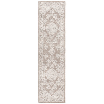 Cemaliye Floral Hand Tufted Wool/Cotton Area Rug in Ivory/Gray -  Alcott HillÂ®, 68D39654EC0949989CDDAEFDC2CB37C7