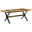 Solid Wood Top Metal Base Dining Table