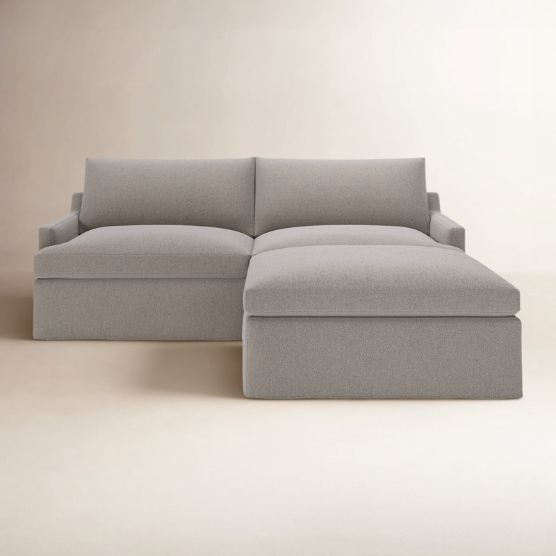 Wrenley 3-Piece Slipcovered Modular Sectional, Apollo Pebble Boucle