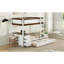 Twin-Over-Twin Bunk Bed With Twin Size Trundle, Storage And Desk, White+Walnut