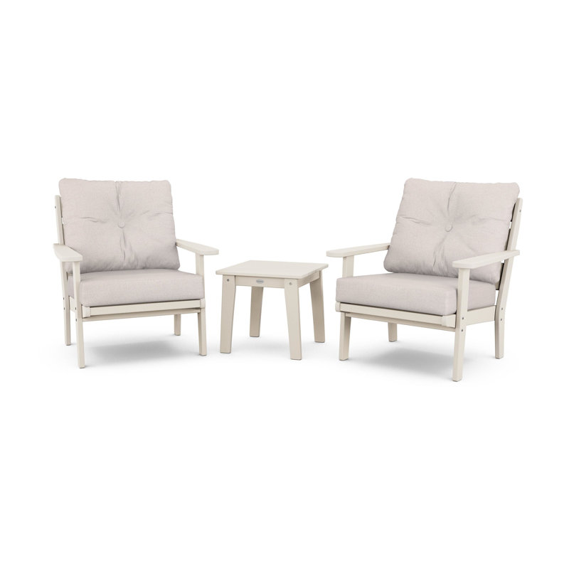 Lakeside 3-Piece Deep Seating Chair Set, Sand, Dune Burlap