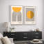 «Mid Century Modern Boho Bauhaus Solar Sun», reproduction d'art encadrée sur toile, 2 pièces-71660215-71660217