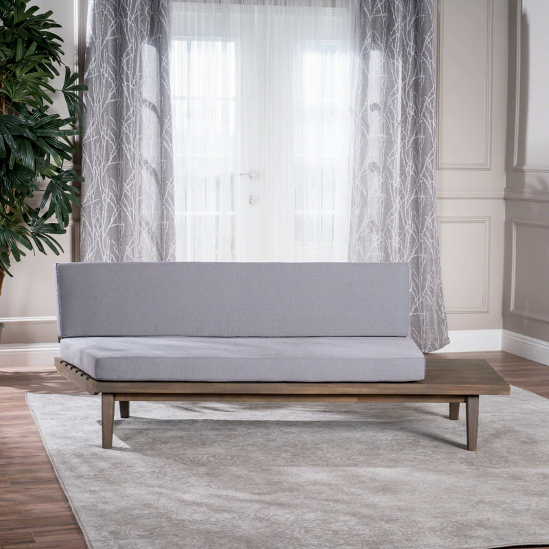 Canapé modulaire en bois avec coussins Bynum, Gris