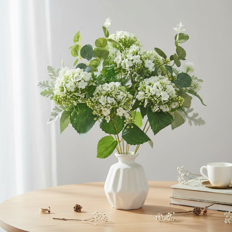 Fluffy Fluffy Fluffy, paquet de 2 tiges de Viburnum artificielles, Blanc
