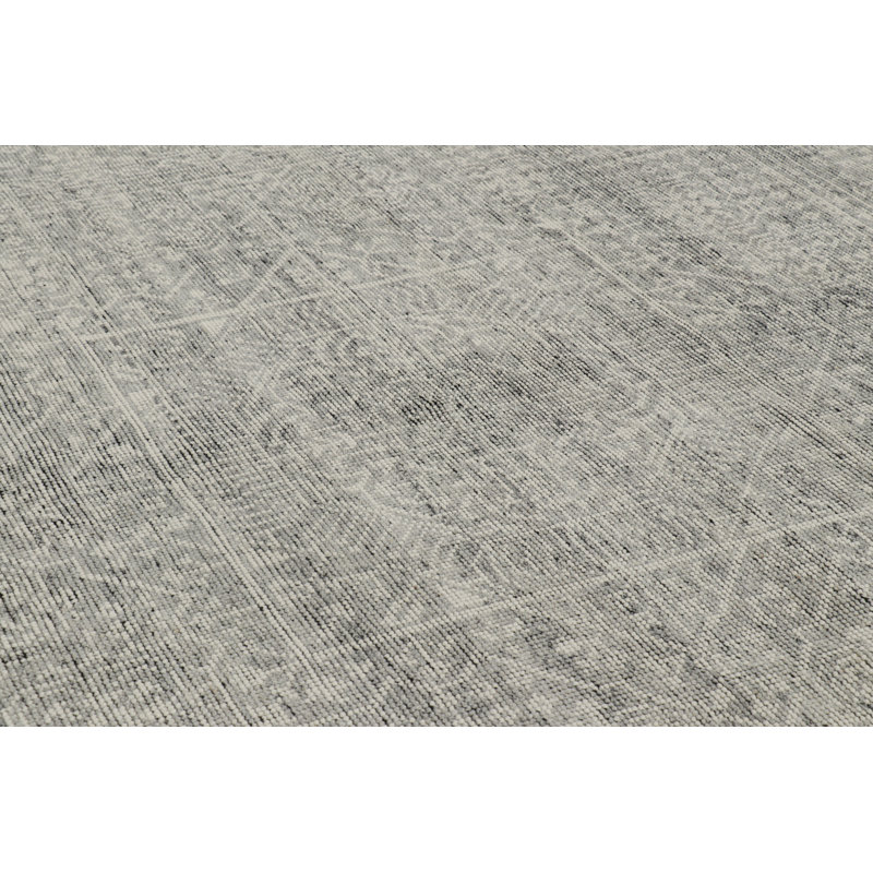 Handmade Oushak Wool Floral and Geometric Area Rug, Rectangle 9' x 12'
