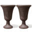 Paquet de 2 pots à fleurs en forme de trophée en forme de trophée, pots de fleurs de 23,6 po de hauteur avec base solide, motif élégant, PEHD résistant aux intempéries-116832555