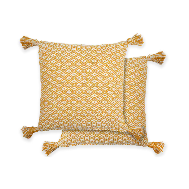 Mettler Geometric Square Scatter Cushion Cover, Ochre