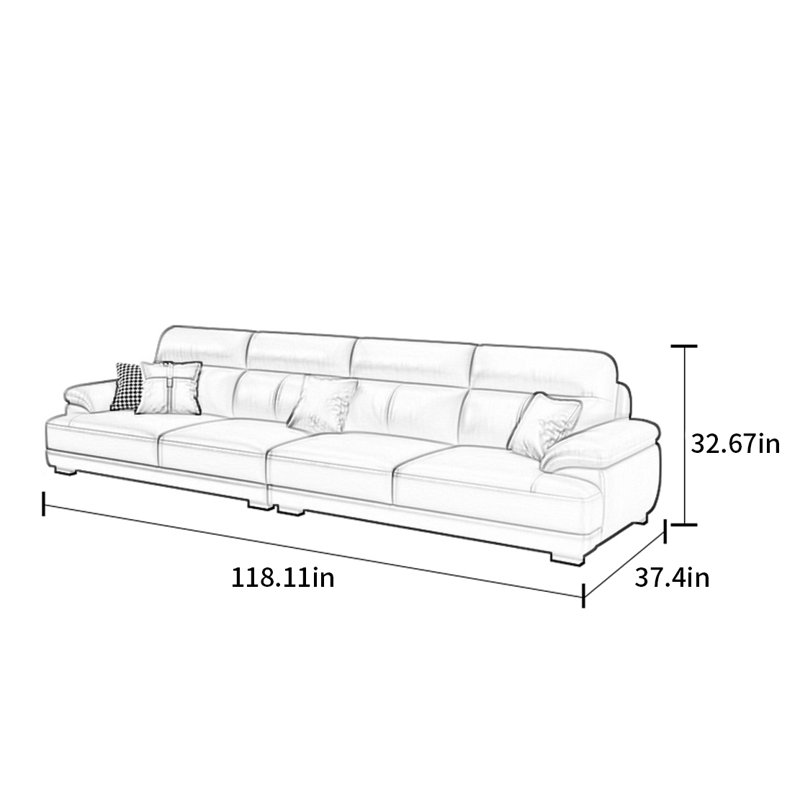 Keesha, 4, 32.67" H x 118.11" W x 37.4" D