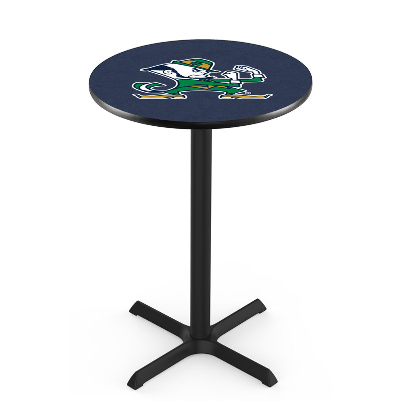 Round Metal Base Dining Table, Notre Dame - Shamrock