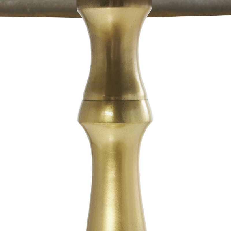 Gold Aluminum Round Pedestal Accent Table, 19"