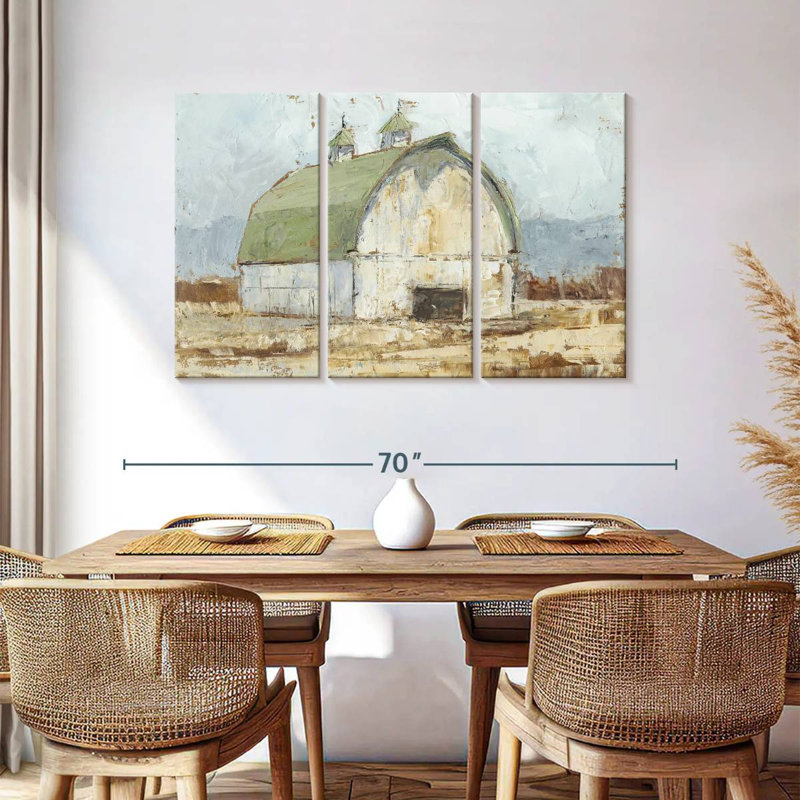 Lilie Whitewashed Barn II, 36" H x 57" W