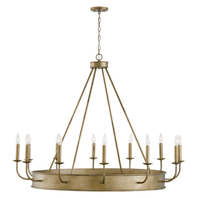  Mystic Luster 12-Light Wagon Wheel Chandelier