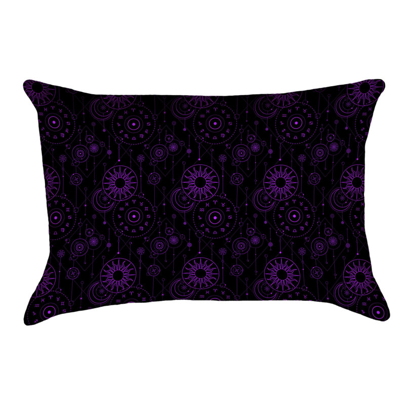 Housse de coussin Katelyn Elizabeth, Polyester sergé, Noir / mauve