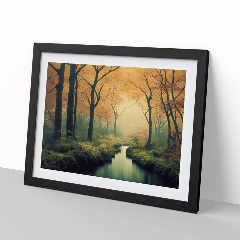 XH1022-985X A Sumptuous Forest - Single Picture Frame Painting, 25cm H x 34cm W x 2cm D, Black