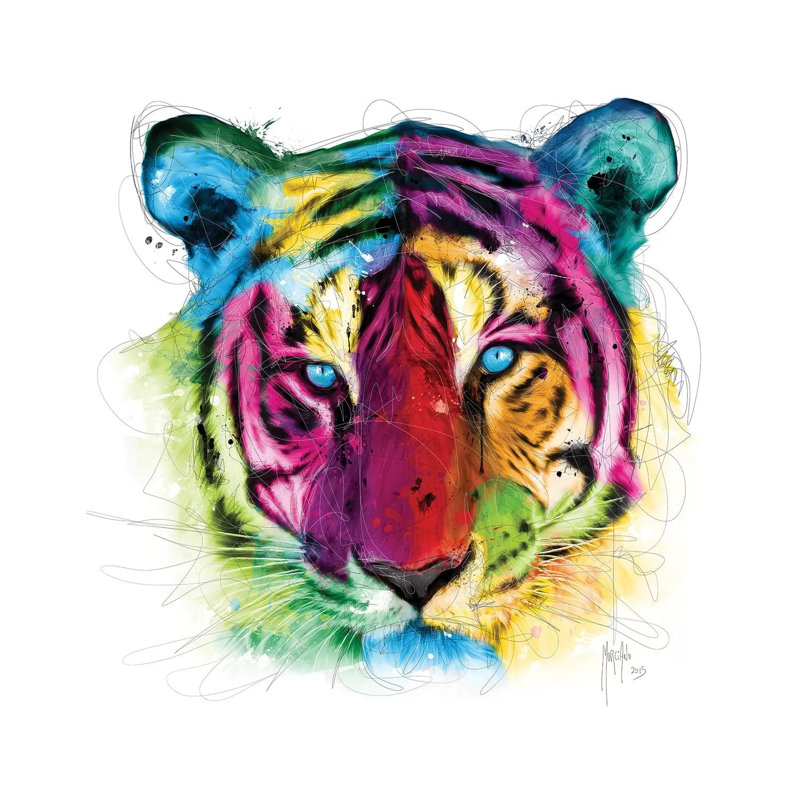 Tiger by Patrice Murciano - Wrapped Canvas Print, 66.04 cm H x 66.04 cm W x 1.91 cm D