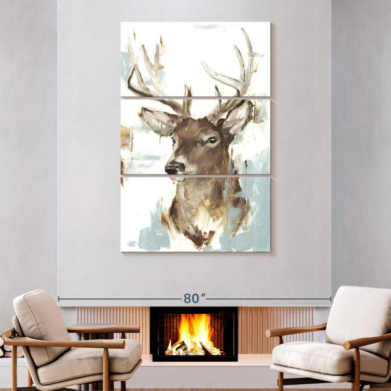 Brampt Modern Deer Mount II, 74" H x 48" W