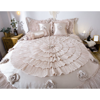 Satin Floral Comforter Set