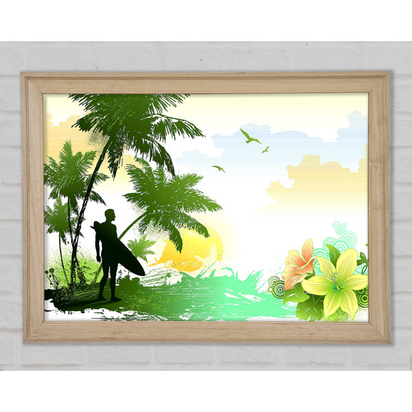 Sansibar Home Surfer Blumen - Einzelner Bilderrahmen Kunstdrucke ...