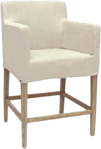Tabouret de bar et de comptoir Avignon, Lin blanc cassé, Tabouret de comptoir (assise de 25 po de hauteur)