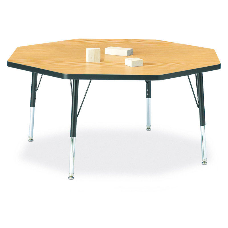 Table d'activité à hauteur ajustable Berries, Noir, Élémentaire (15 po à 24 po), Chêne