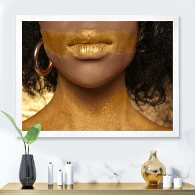 Femme afro-américaine avec peinture dorée sur le corps - photographie sur toile