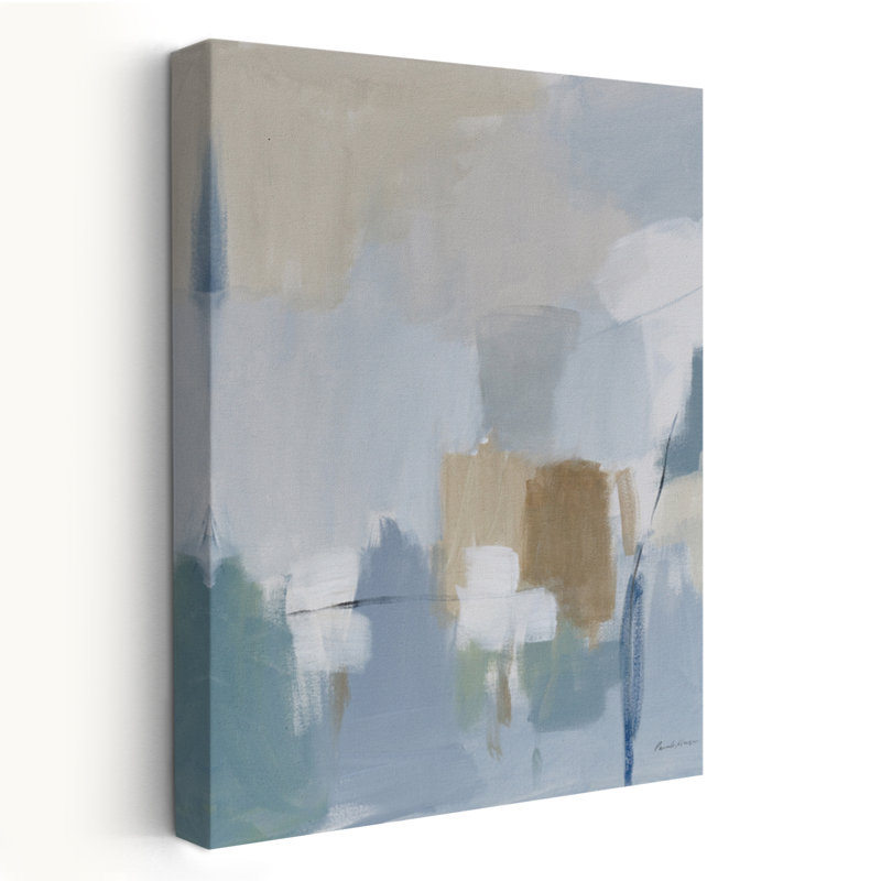 Émergeant - abstrait bleu bleu gris brun, H 48 po x l 32 po