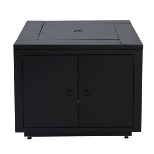 30inch Square Steel Fire Pit Table, in Black,40000BTU
