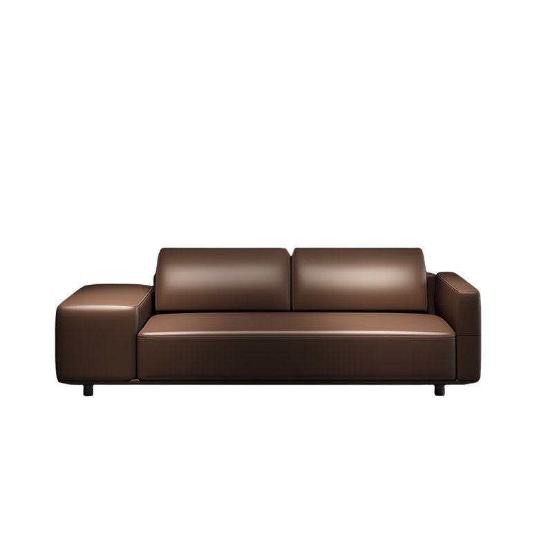 Banc rembourré en cuir, H 21,65 po x l 59,05 po x P 19,68 po, Café