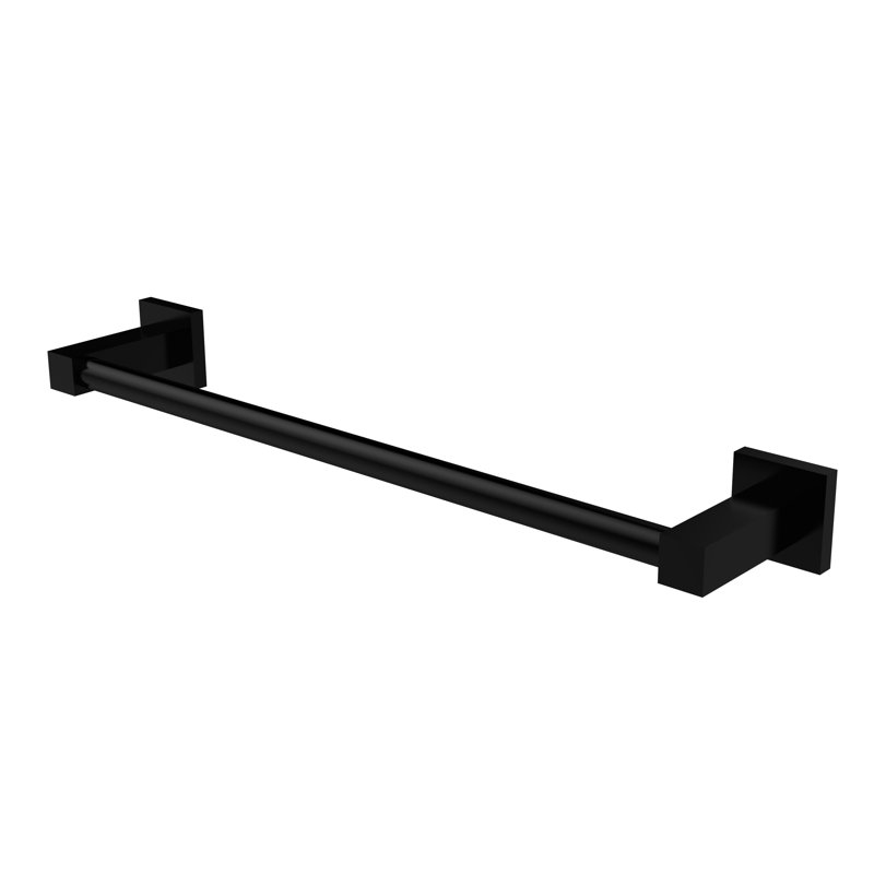 Barre à serviettes murale contemporaine Haranu, Noir mat, H 2 po x l 37,7 po x P 3,7 po