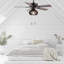 42"W Cazares 5 - Blade Oil-Rubbed Bronze and Wood Caged Ceiling Fan with Light