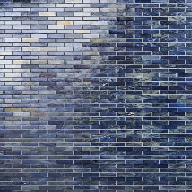 Artwater Iridescent Polished Glass Mosaic Tile, Sky Blue
