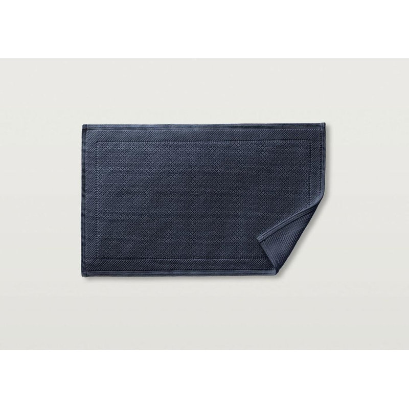 Cosima 100% Cotton Rectangle Bath Rug, Single Piece- 34" L x 21" W, Marine