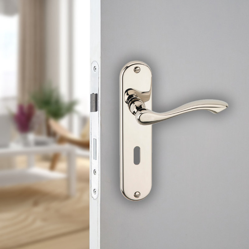 Door Handle, Polished Nickel 