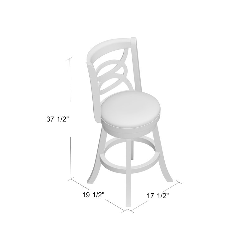 Hegg Swivel Upholstered Counter Stool with Solid Wood Frame, Cherry, Bar Stool (29” Seat Height)