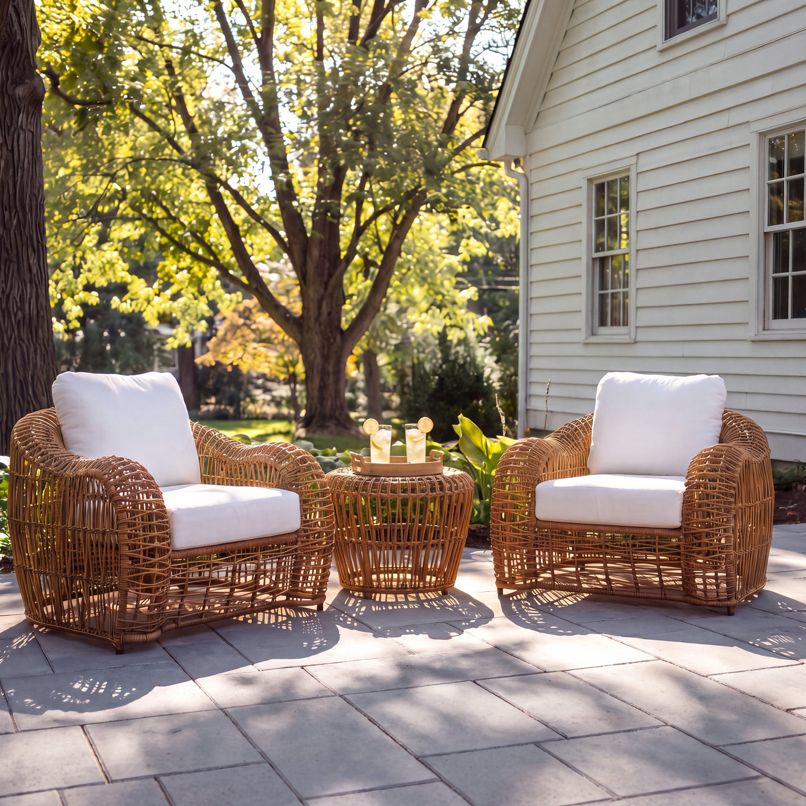 Alyshia 2-Person Teak Patio Seating Group